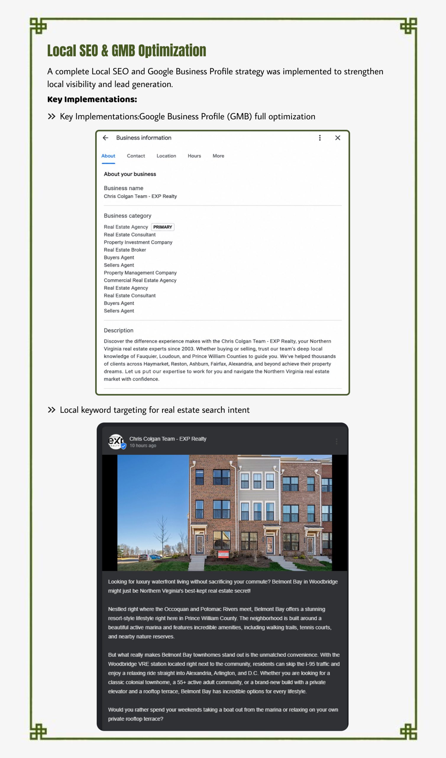 Real Estate Local SEO Case Study, Page 2