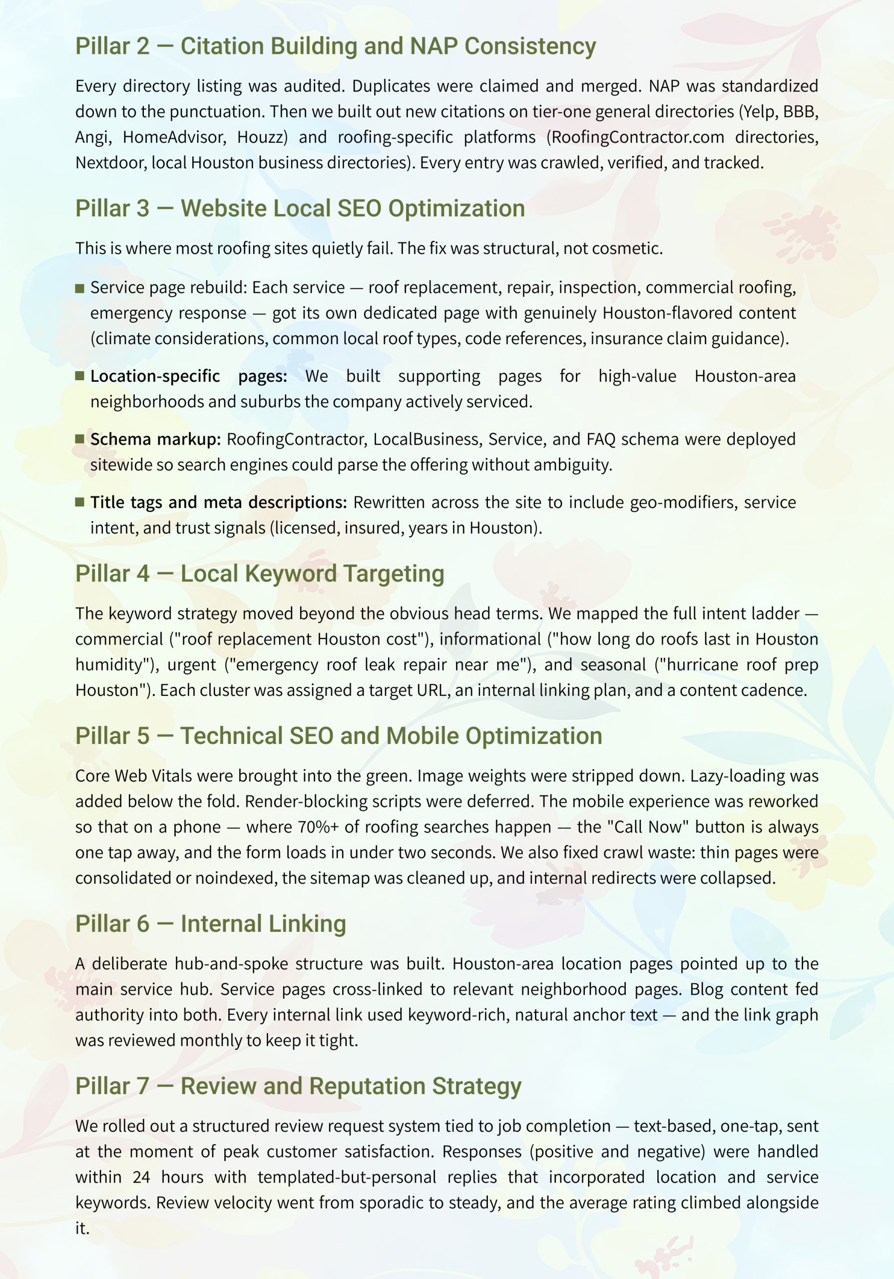 Roofing Local SEO Case Study, Page 4