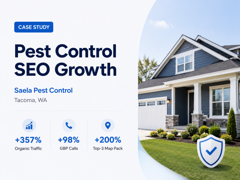 Pest Control SEO Growth with 357% Organic Traffic Lift
